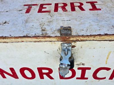 Vintage Painted Wood Storage / Farm /Show Trunk – “NORDICK”