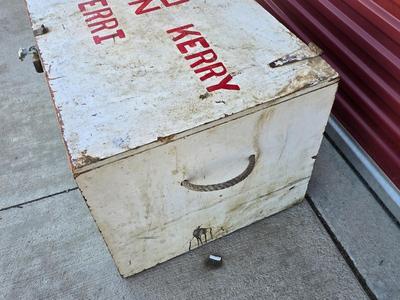 Vintage Painted Wood Storage / Farm /Show Trunk – “NORDICK”
