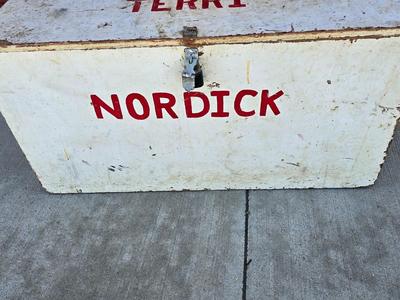 Vintage Painted Wood Storage / Farm /Show Trunk – “NORDICK”