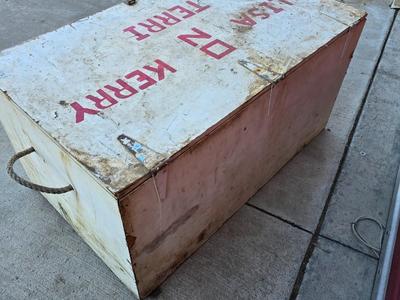 Vintage Painted Wood Storage / Farm /Show Trunk – “NORDICK”
