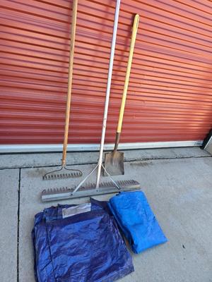 Yard Tools & Tarp Lot