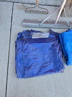 Yard Tools & Tarp Lot