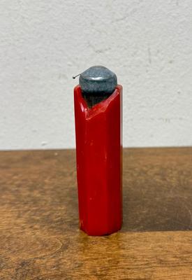 Vintage 1950's Pin Master-style Marbled Red Bakelite Magnetic Bobby Pin Holder or Puller