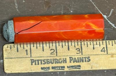 Vintage 1950's Pin Master-style Marbled Red Bakelite Magnetic Bobby Pin Holder or Puller