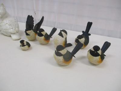 Christmas Doves & Chickadee Birds