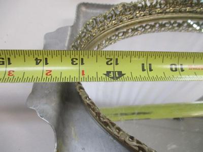 Antique Home Decor Hammered Platter Vanity Mirror