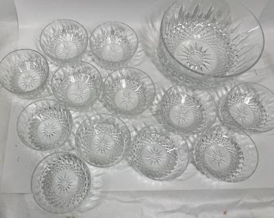 Crystal Salad Serving Bowl with individual serving bowls