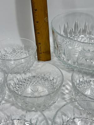 Crystal Salad Serving Bowl with individual serving bowls