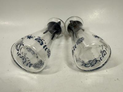 Vintage Set Of 2 - 1970’s Pyrex Old Town Blue Onion Salt & Pepper Shakers