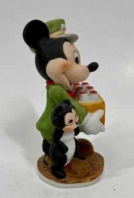 RARE Vintage Mickey Mouse MilkMan Porcelain Figurine 4" Walt Disney Productions MARKS & ROSENFELD