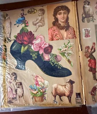Vintage scrap book with loose pages