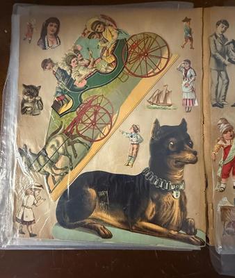 Vintage scrap book with loose pages