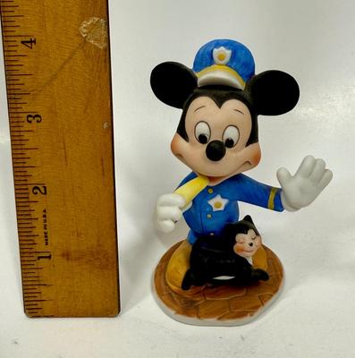 Disney Police Mickey Mouse Porcelain Bisque Figurine Vintage Officer Cop Marks & Rosenfeld