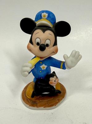 Disney Police Mickey Mouse Porcelain Bisque Figurine Vintage Officer Cop Marks & Rosenfeld