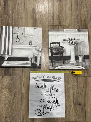 Canvas bath wall art