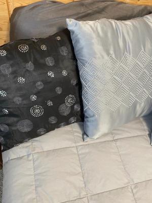 Full mattress set with bedding as shown