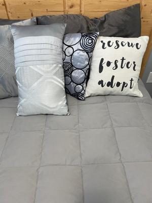 Full mattress set with bedding as shown
