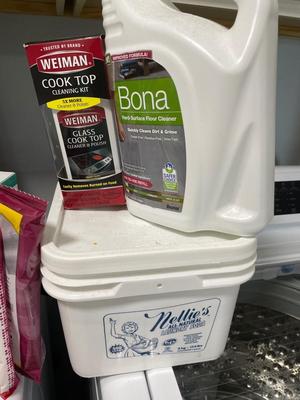 laundry soap and cleaning supplies