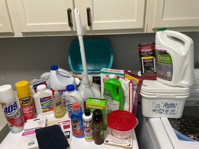 laundry soap and cleaning supplies
