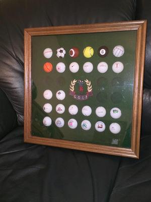Collectible Golf Ball Shadow Box.