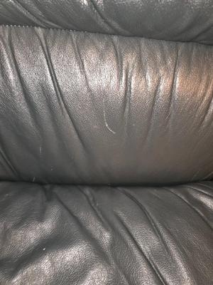 Vintage Deep Navy Blue Leather Sofa