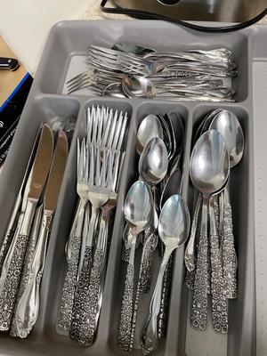 Silverware, toaster, scale & more