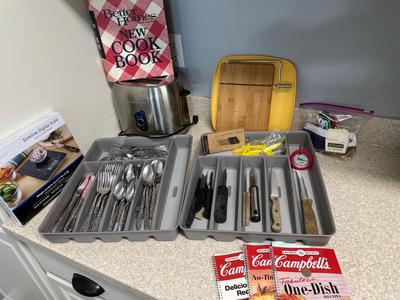 Silverware, toaster, scale & more