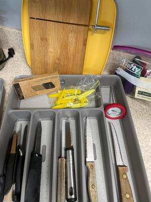Silverware, toaster, scale & more