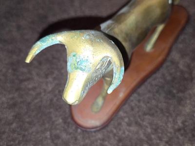 Brass Bull on Wooden stand