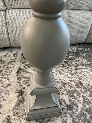 Two gray lamps