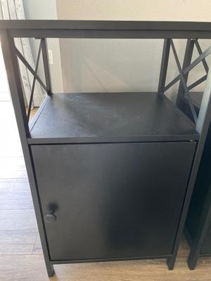 Two black end tables
