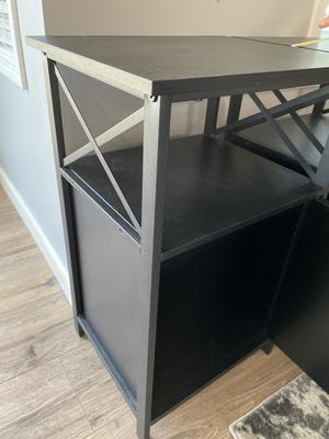 Two black end tables