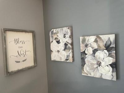 2 canvas & wood wall art