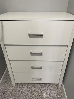 Four drawer white chest