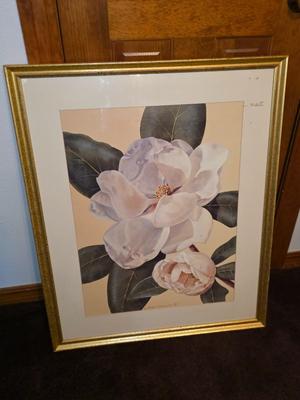 Magnolia Large Print with glass.