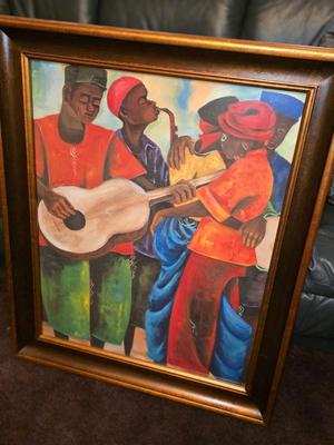 Large framed print. Heavy frame with glass.