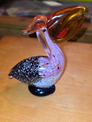Pelican Blown Glass Figure