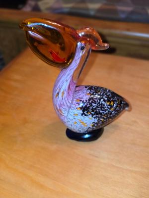 Pelican Blown Glass Figure
