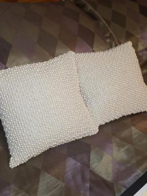 Pair of Pearl Beaded throw pillows.