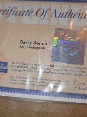 Barry Bonds Autograph Framed with CoA