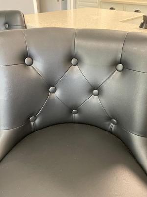 3 black vinyl swivel kitchen counter stools