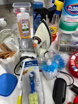 Sewing, iron, cleaners