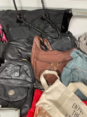 Variety of purses and bags