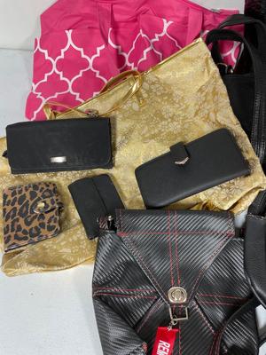 Variety of purses and bags