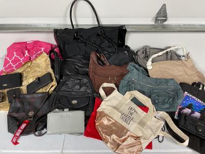 Variety of purses and bags