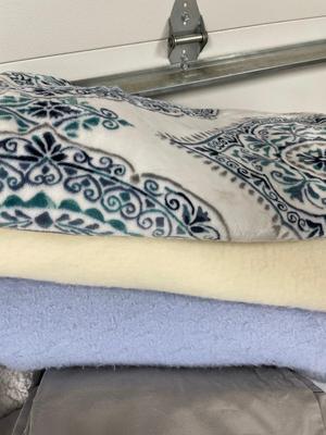 Two queen, sheet sets, blankets, pillowcases