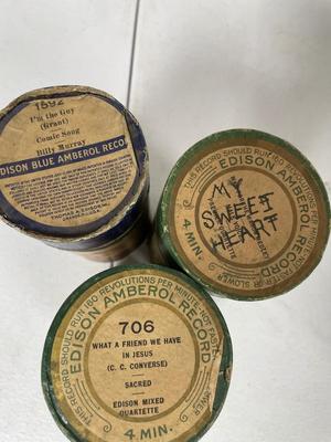Vintage Edison Amberol records