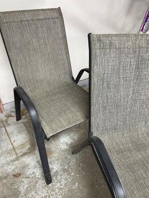 Stackable patio chairs and table