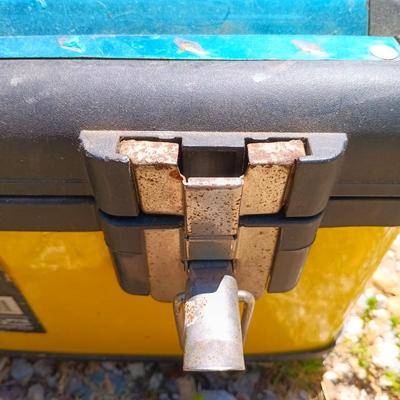 LOT 2: Garage Finds- Storehouse Tool Box and Bucket Tool Bag with Tools