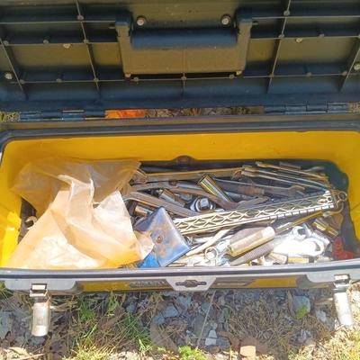 LOT 2: Garage Finds- Storehouse Tool Box and Bucket Tool Bag with Tools